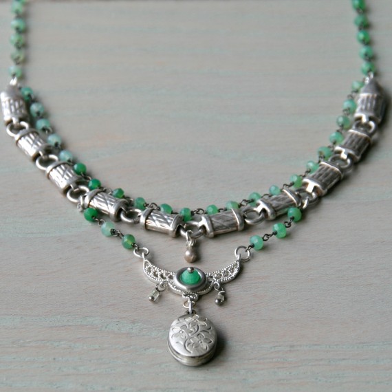 Silver Vintage Sliding Locket Necklace