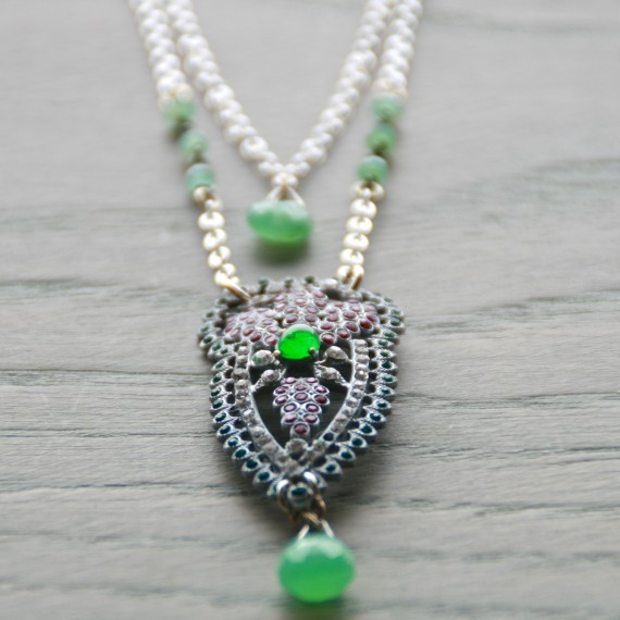 Silver Unusual Vintage Necklace