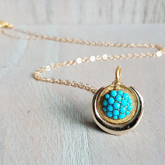 Gold And Turquoise Pendant