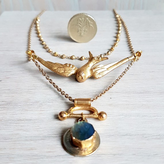Gold Bird Multi Layer Necklace