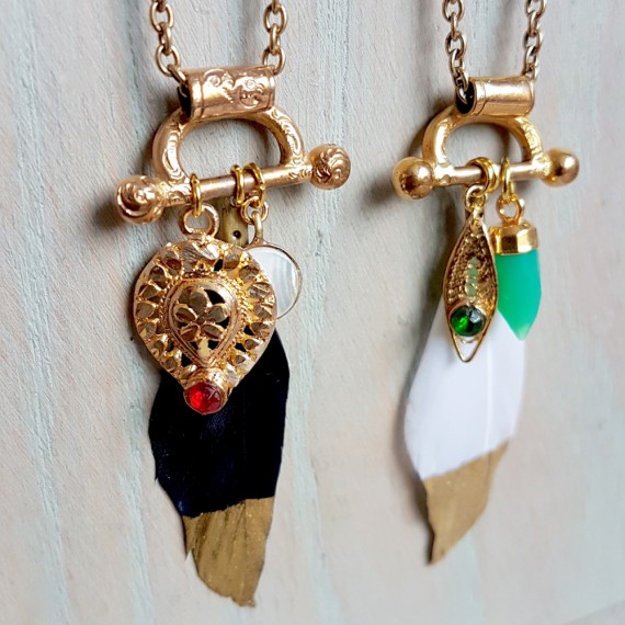 Gold Feather Dipped Necklace