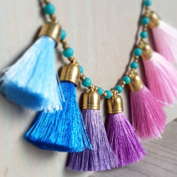 Summer Berries Tassel Necklace