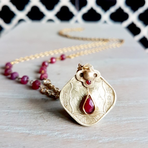 Ruby Coin Necklace