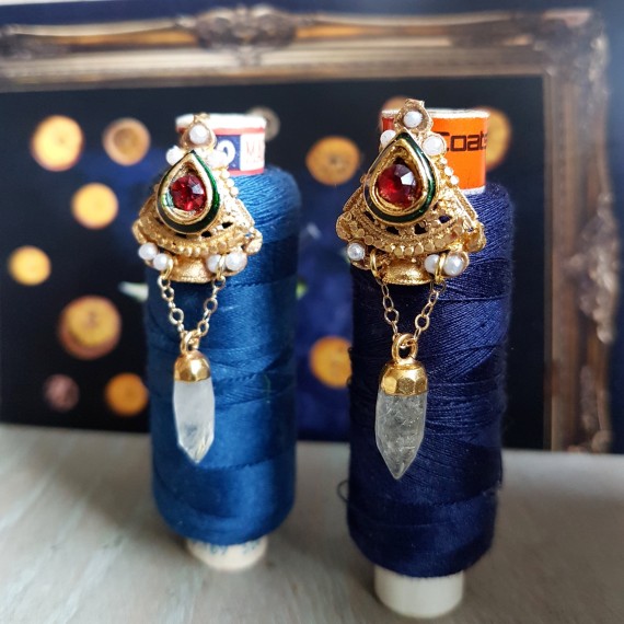 Ruby Red Gemstone Earrings