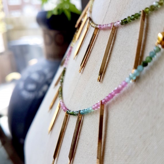 Tourmaline Rainbow Gemstone Necklace