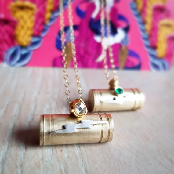 Lightening Bolt Secret Capsule Pendant