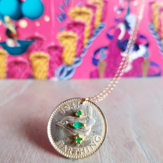 Emerald Wren Keepsake Pendant