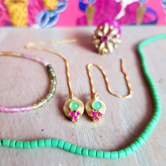 Delicate Jewelled Ear Threader Earrings