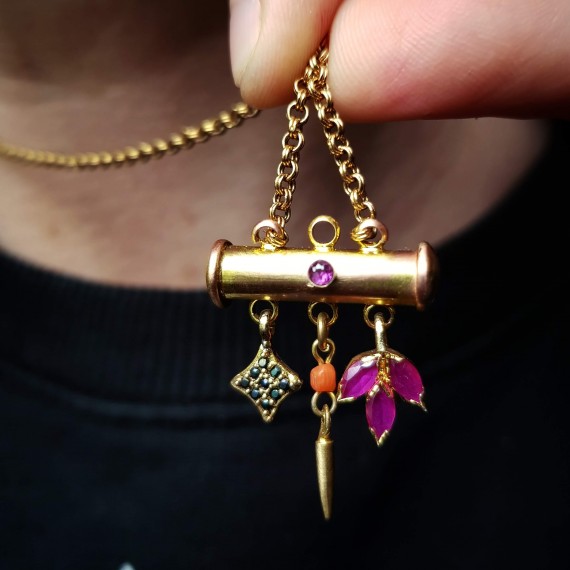 Night Blossom Charm Necklace