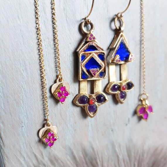 Blue Mirror Perfectly Mismatched Earrings