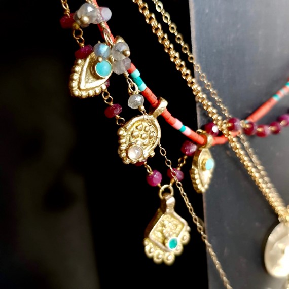 Wanderlust Coral Charm Necklace
