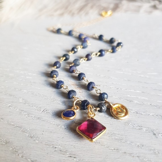 Lucky Lotus Sapphire Necklace