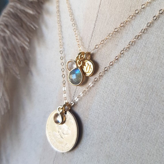 Golden Lotus Charm Necklace