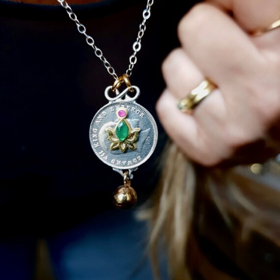 Lucky Lotus Keepsake Coin Necklace