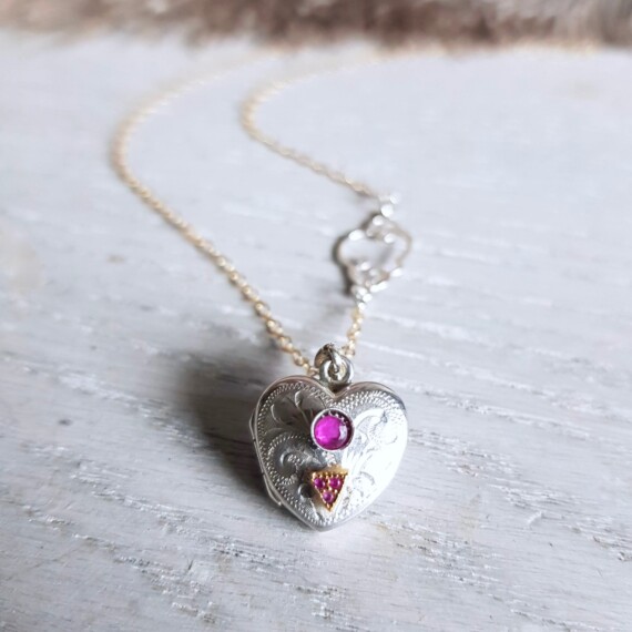 Silver Lining Vintage Heart Locket