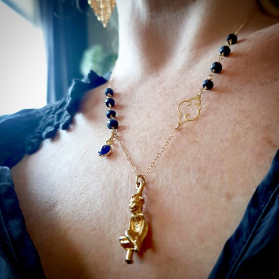 Floating Golden Imp Necklace
