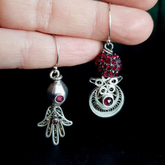 Life Force Silver Garnet Earrings