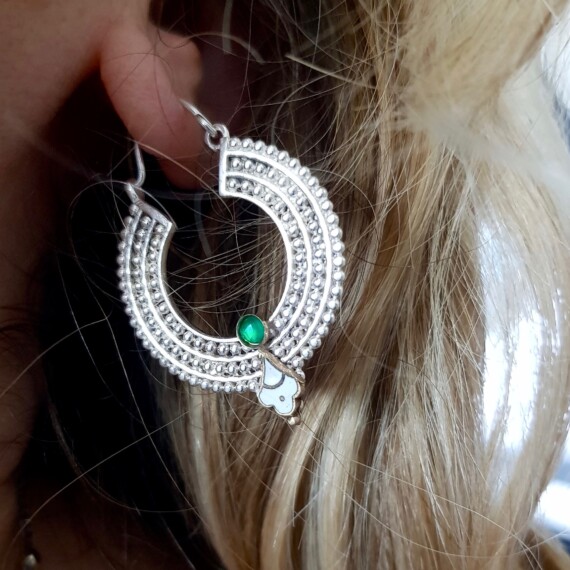 Sunny Side Up Silver Hoop Earrings