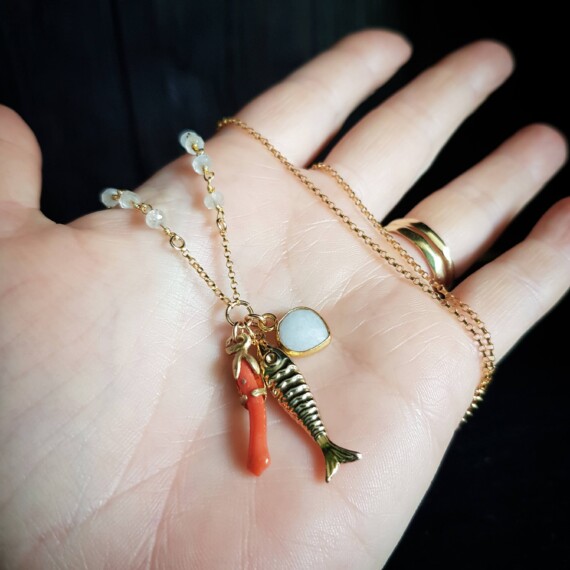 The Moon And The Sea Charm Necklace