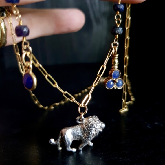 Indigo Courage Charm Necklace