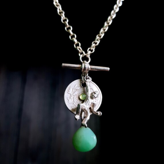 Monkey Spirit Happy Charm Necklace