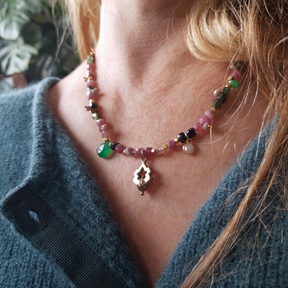 Watermelon Sunset Charm Necklace