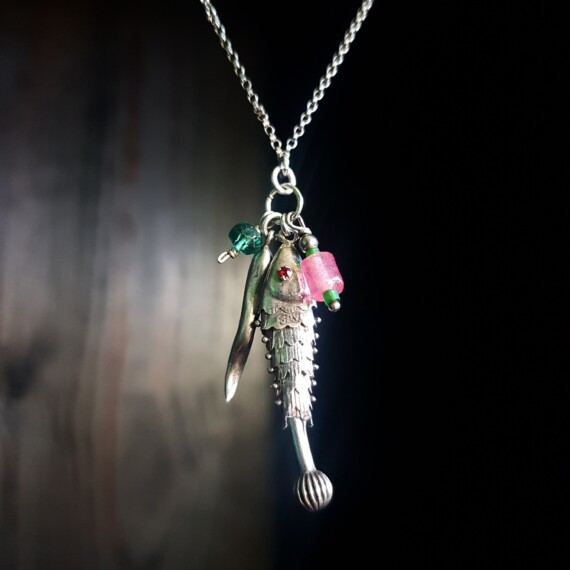 Silver Fortune Fish Charm Necklace