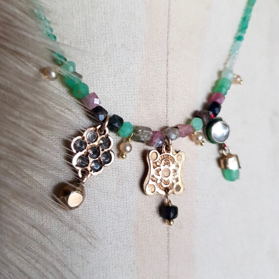 Ancient Tourmaline Dream Charm Necklace
