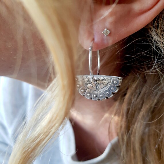 Silver Moiety Earrings