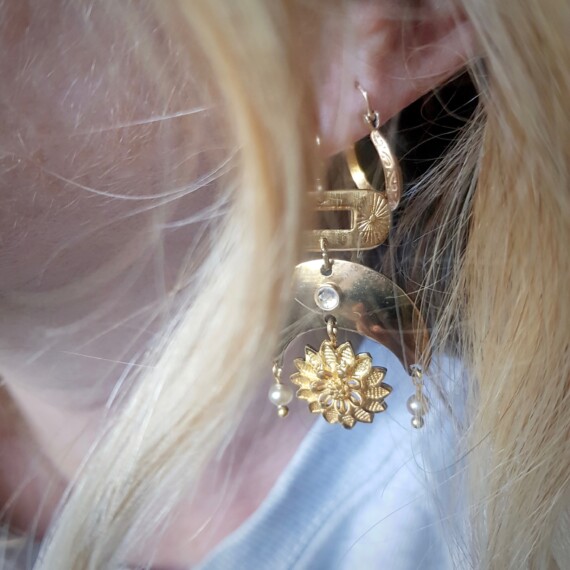 The golden Sunflower Earrings