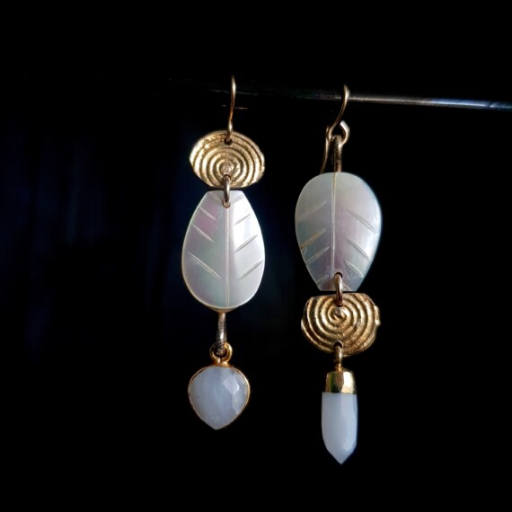 Shadow Moon Mismatched Earrings